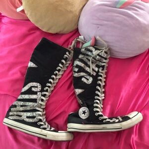 Converse Black and Silver Knee-High Sneakers